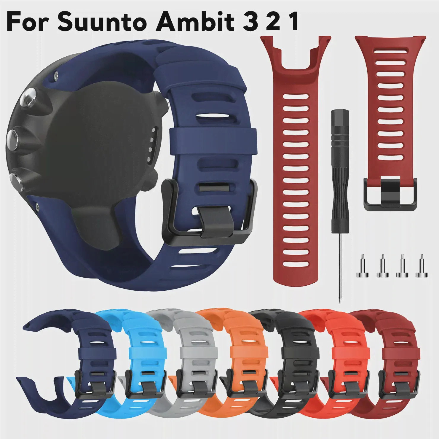 Силиконовый ремешок для часов 24 мм, ремешок Для SUUNTO Ambit 1 2 3, Сменный ремешок для смарт-часов, браслет Для Suunto AMBIT 1/2/2S/2R-0